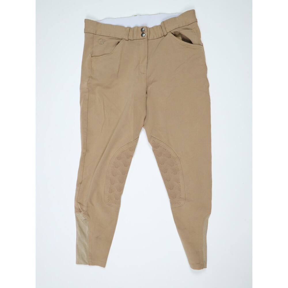 Piper SmartPak Tan Riding Breeches 36R Knee Patch Equestrian Stretch Pants